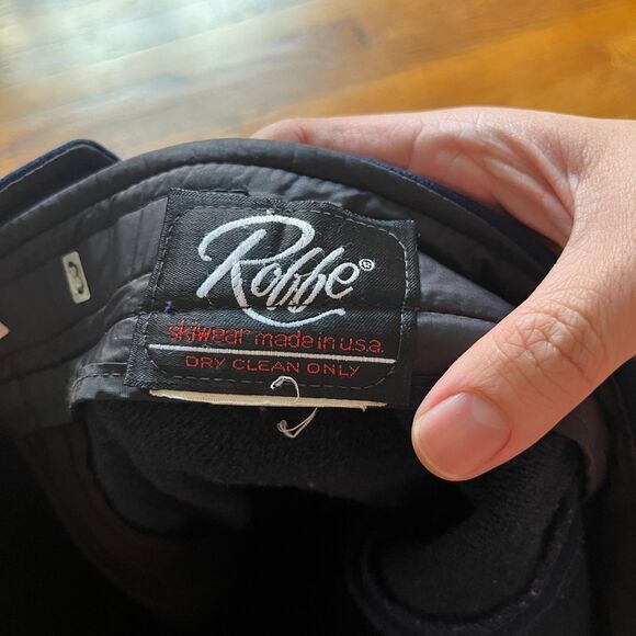 Vintage Roffe Skiwear Pants Insulated Men's Navy Blue Winter Snow USA 30x26 - Picture 5 of 14